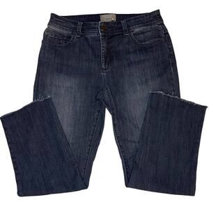 Fabulously Slimming by Chico's Mid Rise Straight Jeans Raw Hem Sz 00 Small